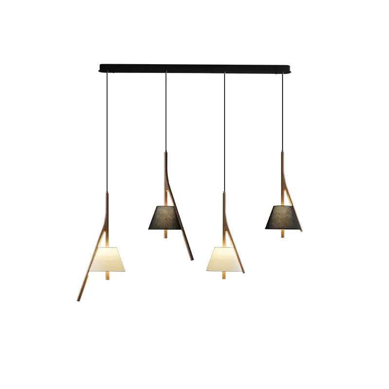 Nanzhi Wood-Frame Shade Pendant Light - product view 55