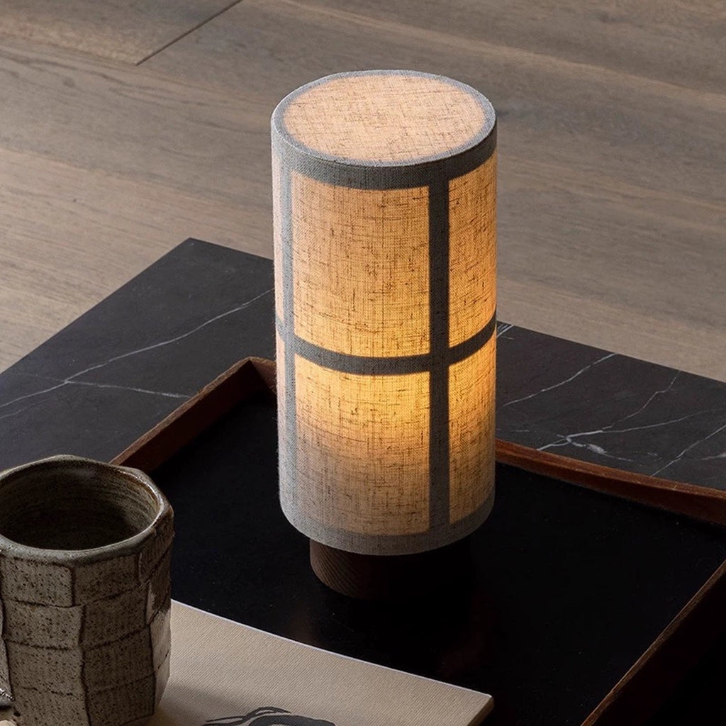 Nerai Wood & Fabric Rechargeable Lamp — finish, form and interior detail 4