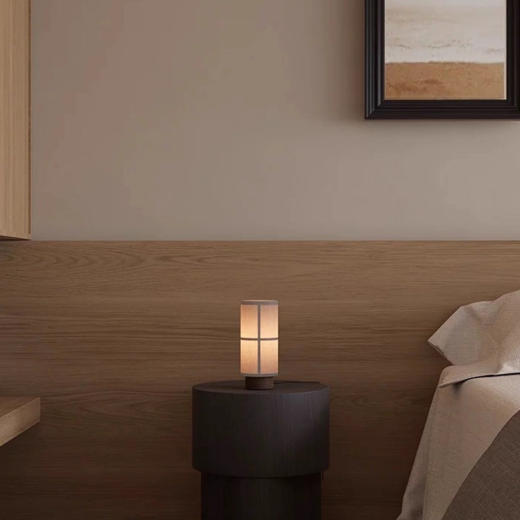 Nerai Wood & Fabric Rechargeable Lamp — finish, form and interior detail 6