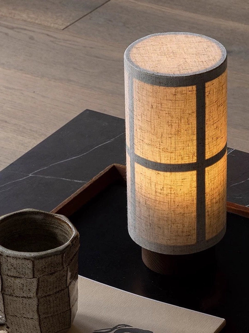 Nerai Wood & Fabric Rechargeable Lamp — finish, form and interior detail 10