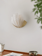 Nerelle Scalloped Glass Wall Sconce — finish, form and room detail 11