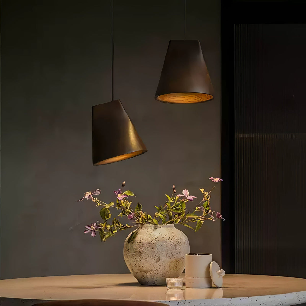 Nordic Tilted Wood LED Pendant Light - product view 2