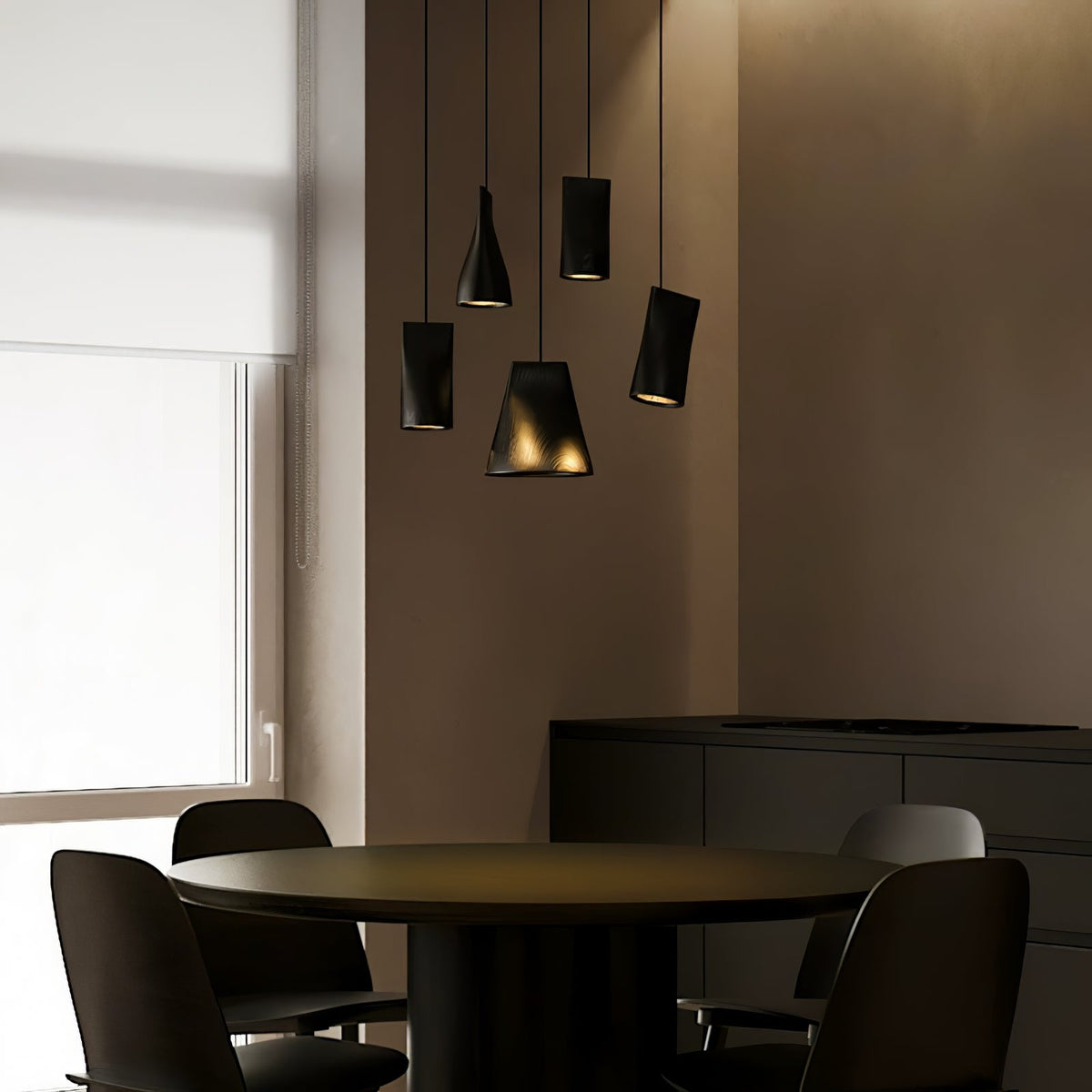 Nordic Tilted Wood LED Pendant Light - product view 3