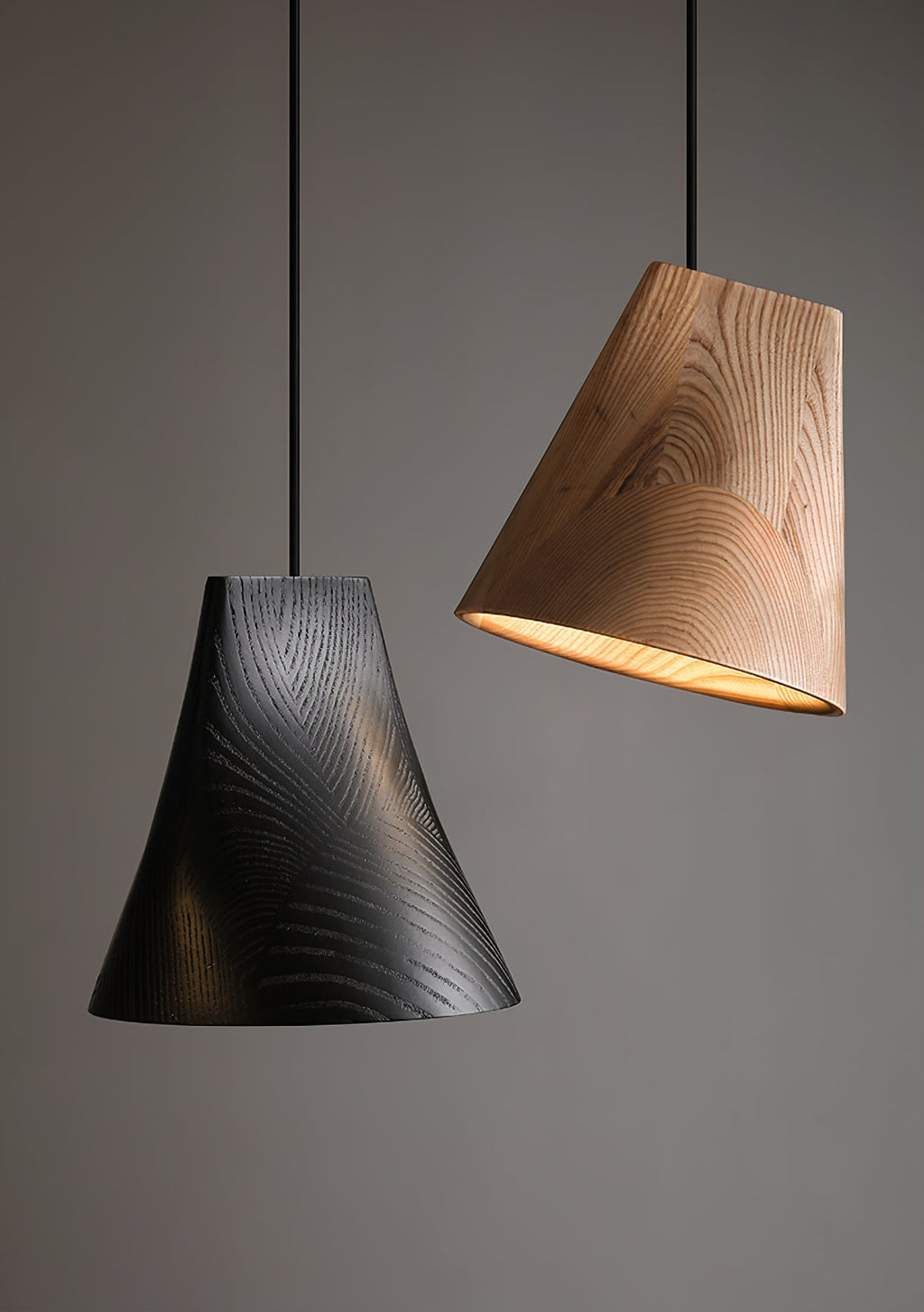 Nordic Tilted Wood LED Pendant Light - product view 6