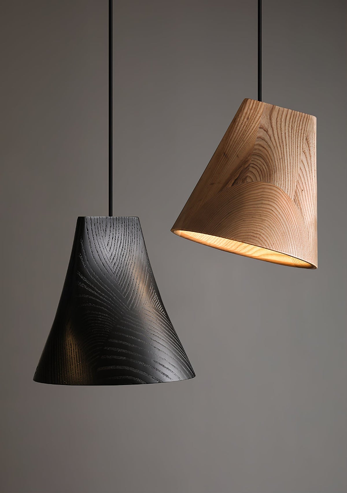 Nordic Tilted Wood LED Pendant Light - product view 6