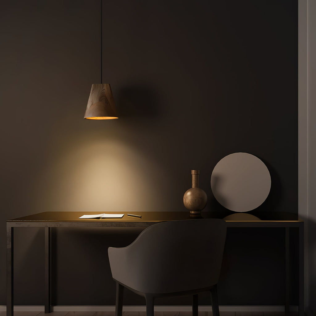 Nordic Tilted Wood LED Pendant Light - product view 7