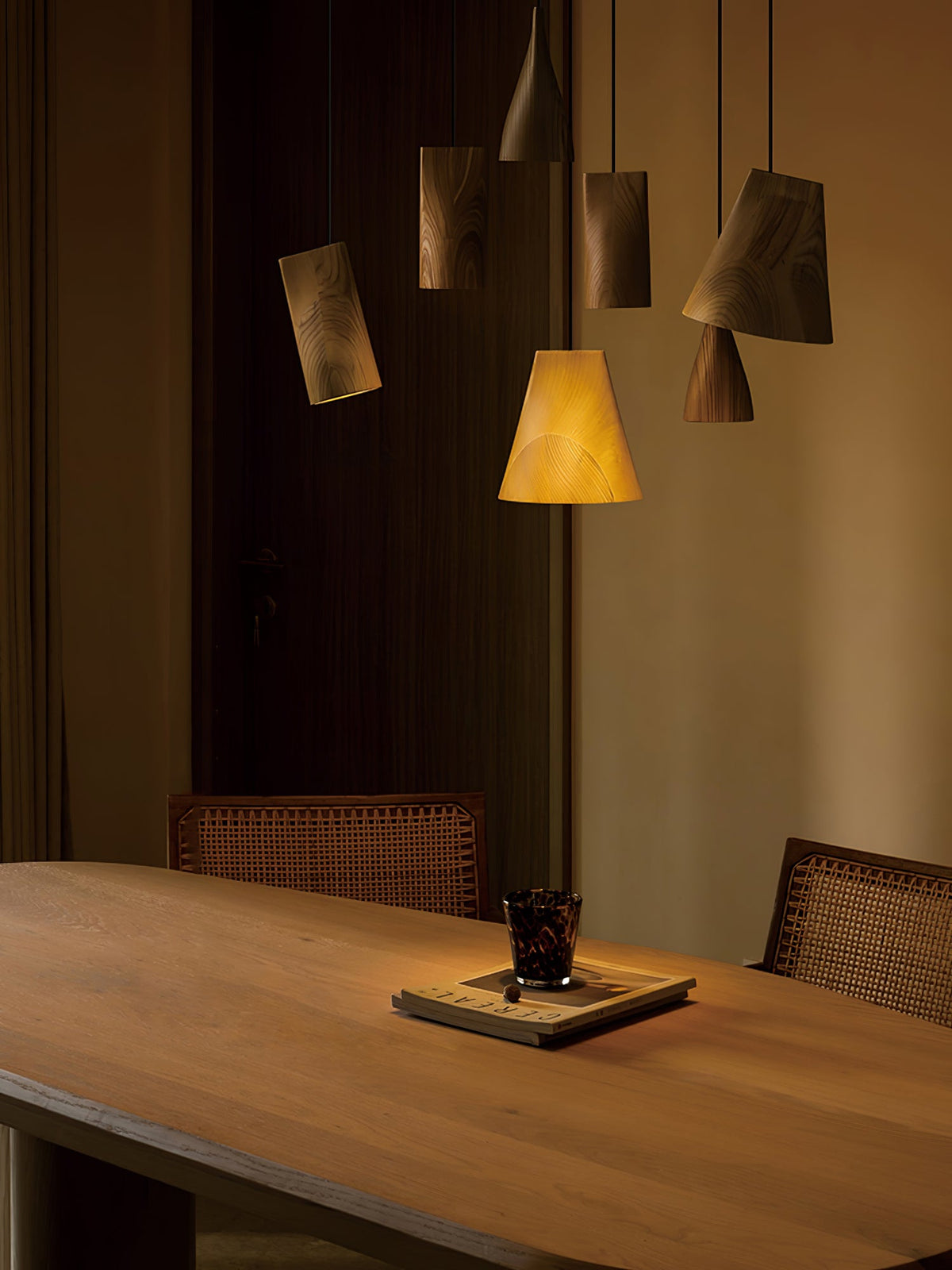 Nordic Tilted Wood LED Pendant Light - product view 8