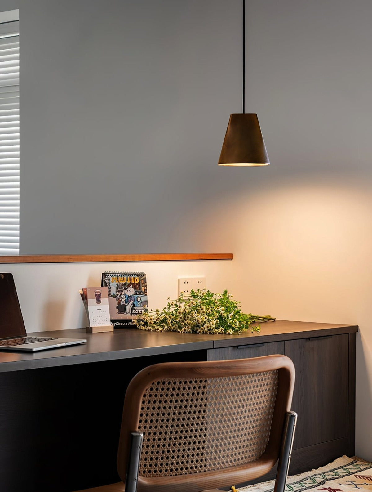Nordic Tilted Wood LED Pendant Light - product view 10