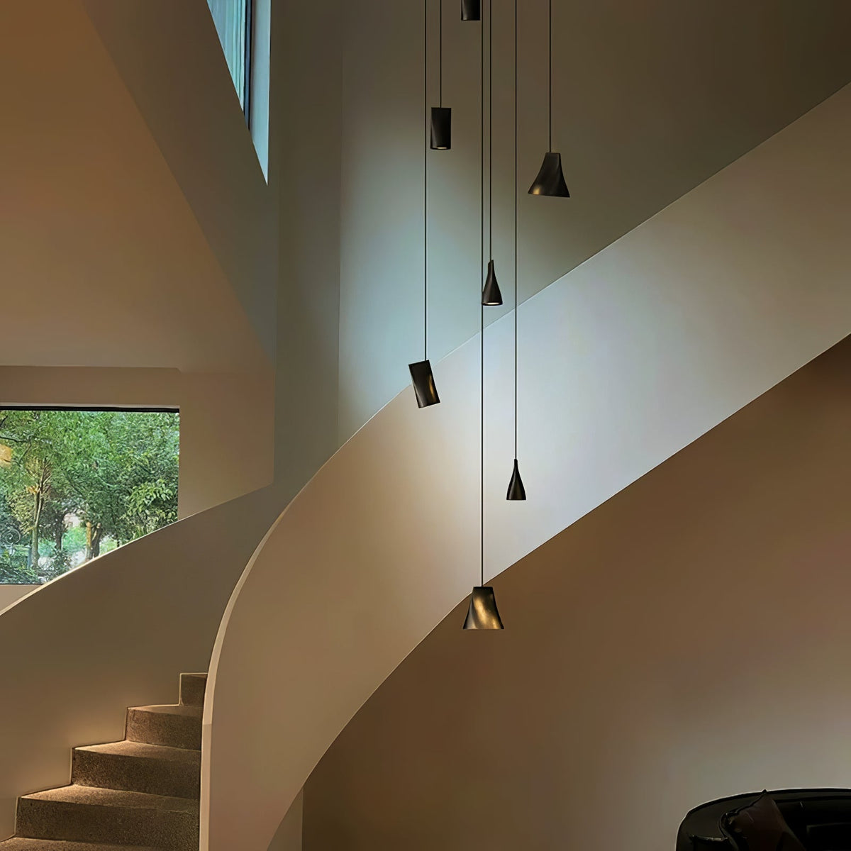 Nordic Tilted Wood LED Pendant Light - product view 11