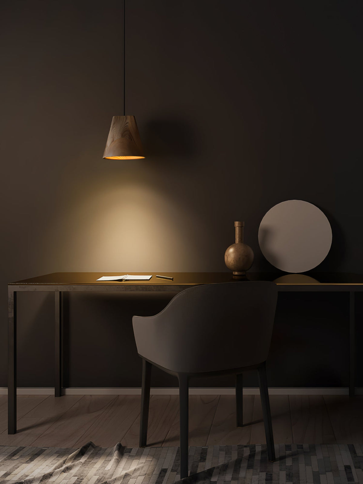 Nordic Tilted Wood LED Pendant Light - product view 20