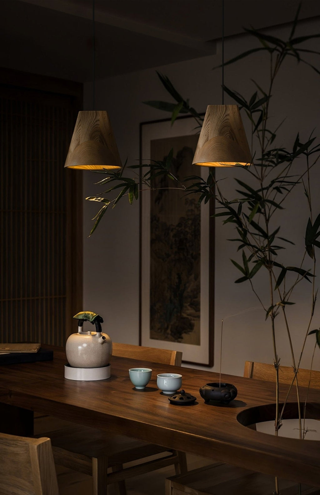 Nordic Tilted Wood LED Pendant Light - product view 31
