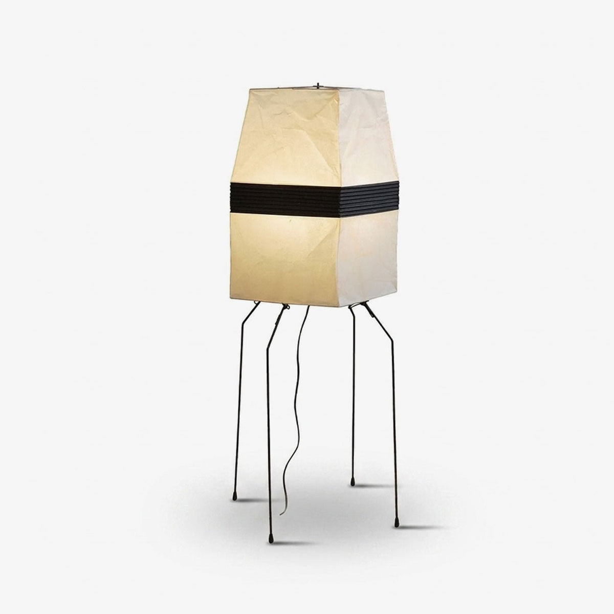 Noren Paper Table & Floor Lamp — Beige & Black