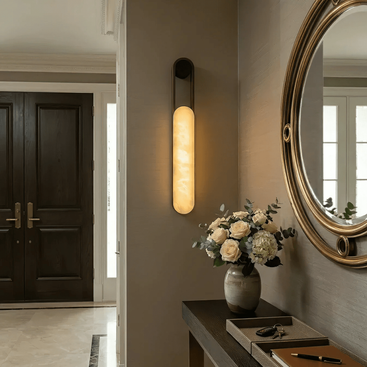 Norix Alabaster Frame LED Wall Light – wall sconce product view 10