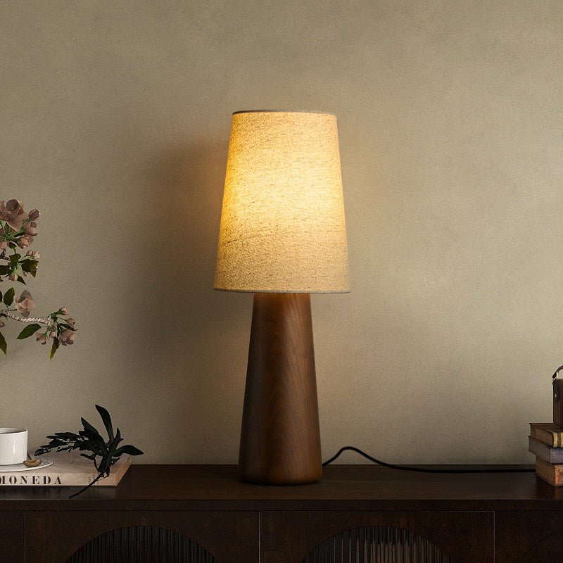 Norvia Wood and Fabric Table Lamp - product view 2