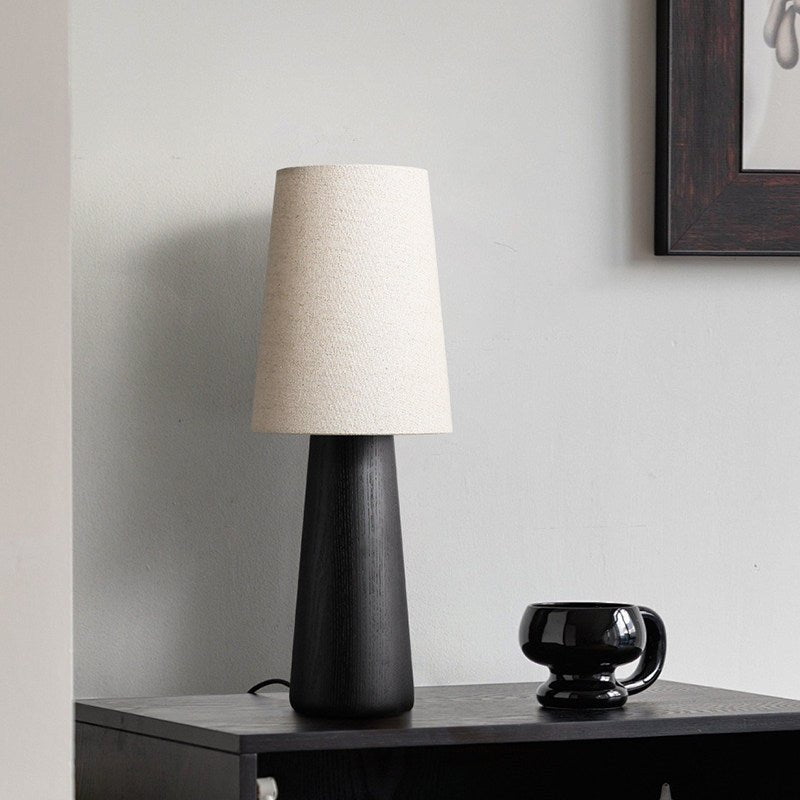Norvia Wood and Fabric Table Lamp - product view 4