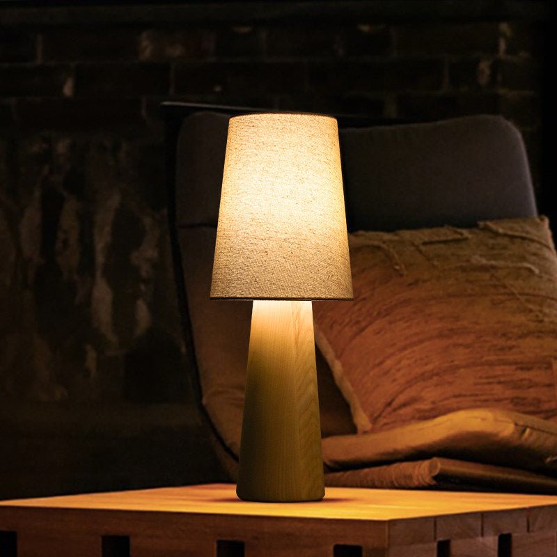 Norvia Wood and Fabric Table Lamp - product view 7