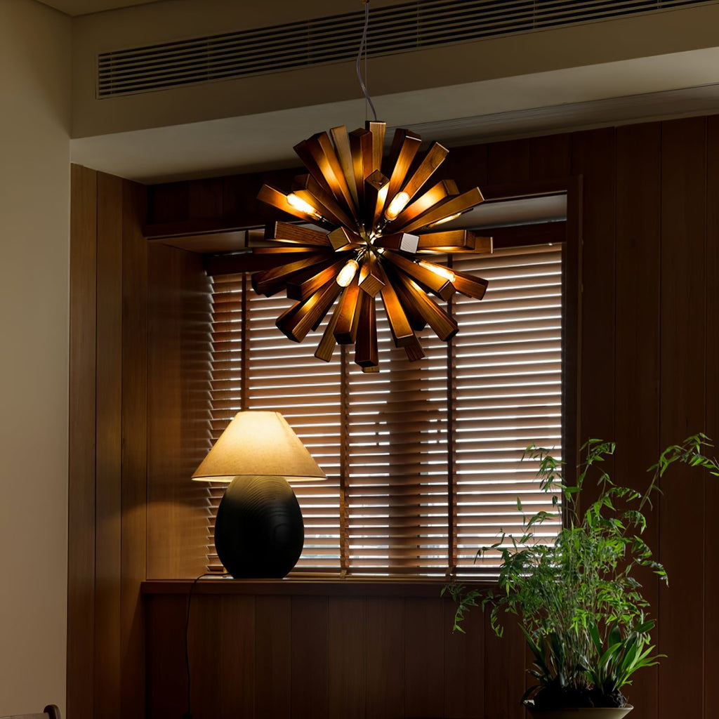 Nova Burst Wood LED Chandelier - product view 4