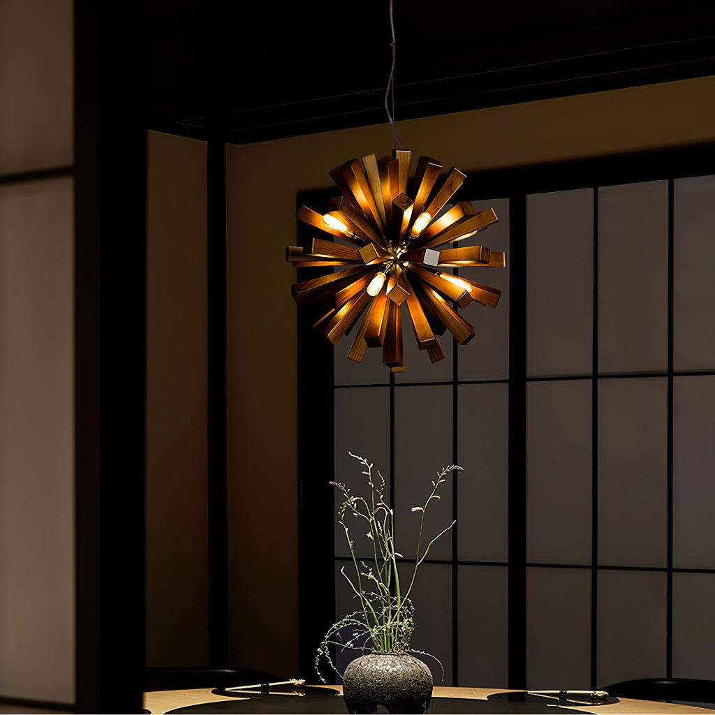 Nova Burst Wood LED Chandelier - product view 5
