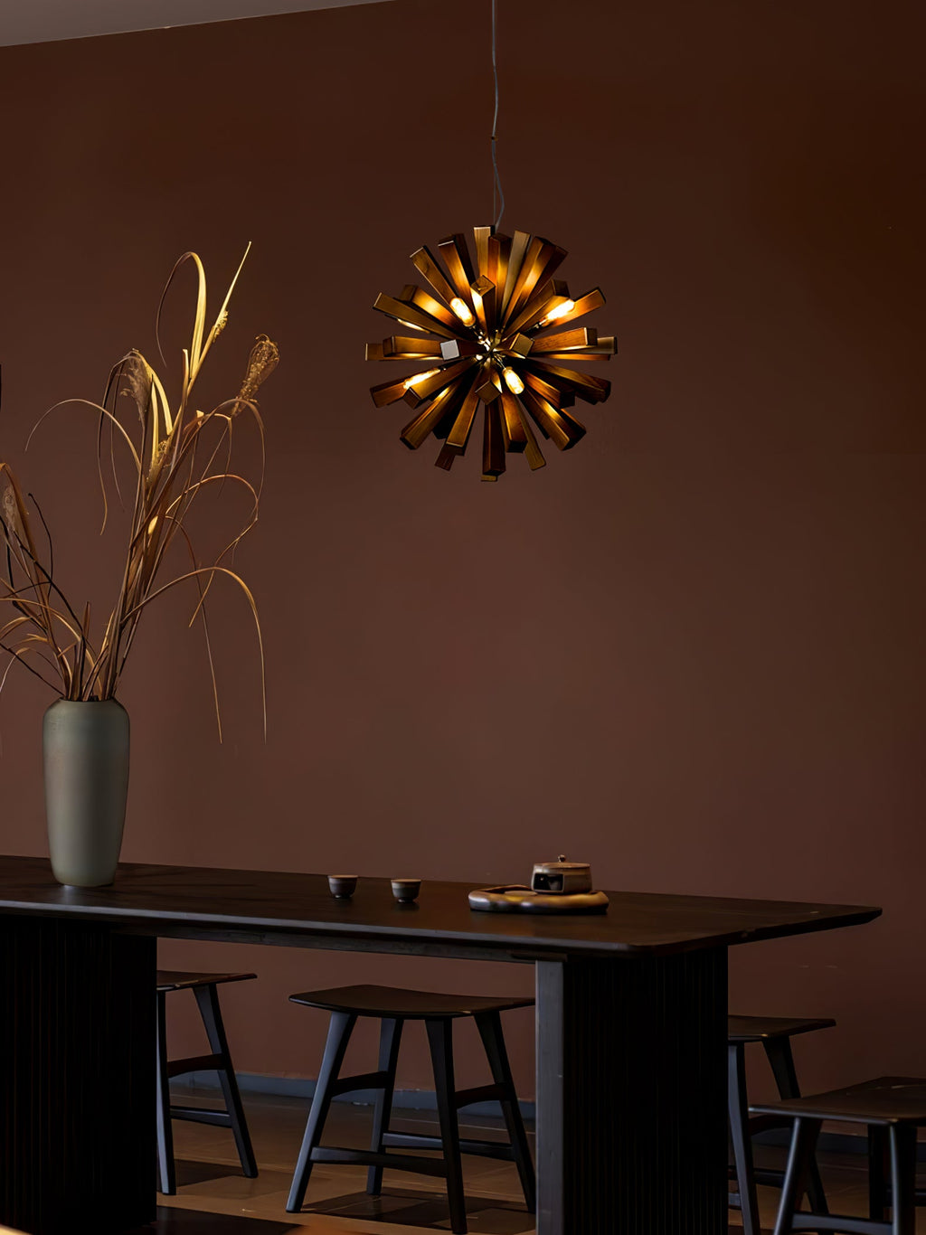 Nova Burst Wood LED Chandelier - product view 6