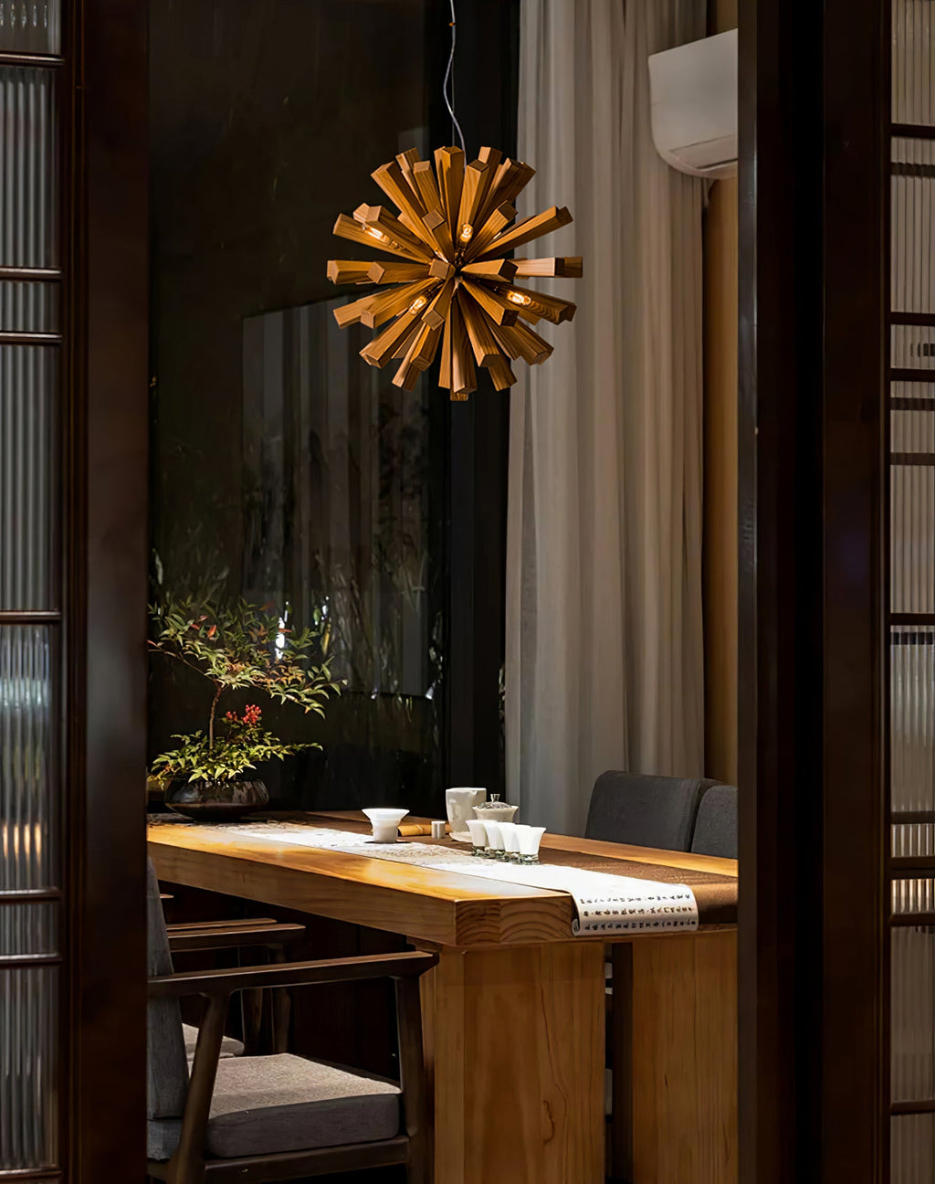 Nova Burst Wood LED Chandelier - product view 10