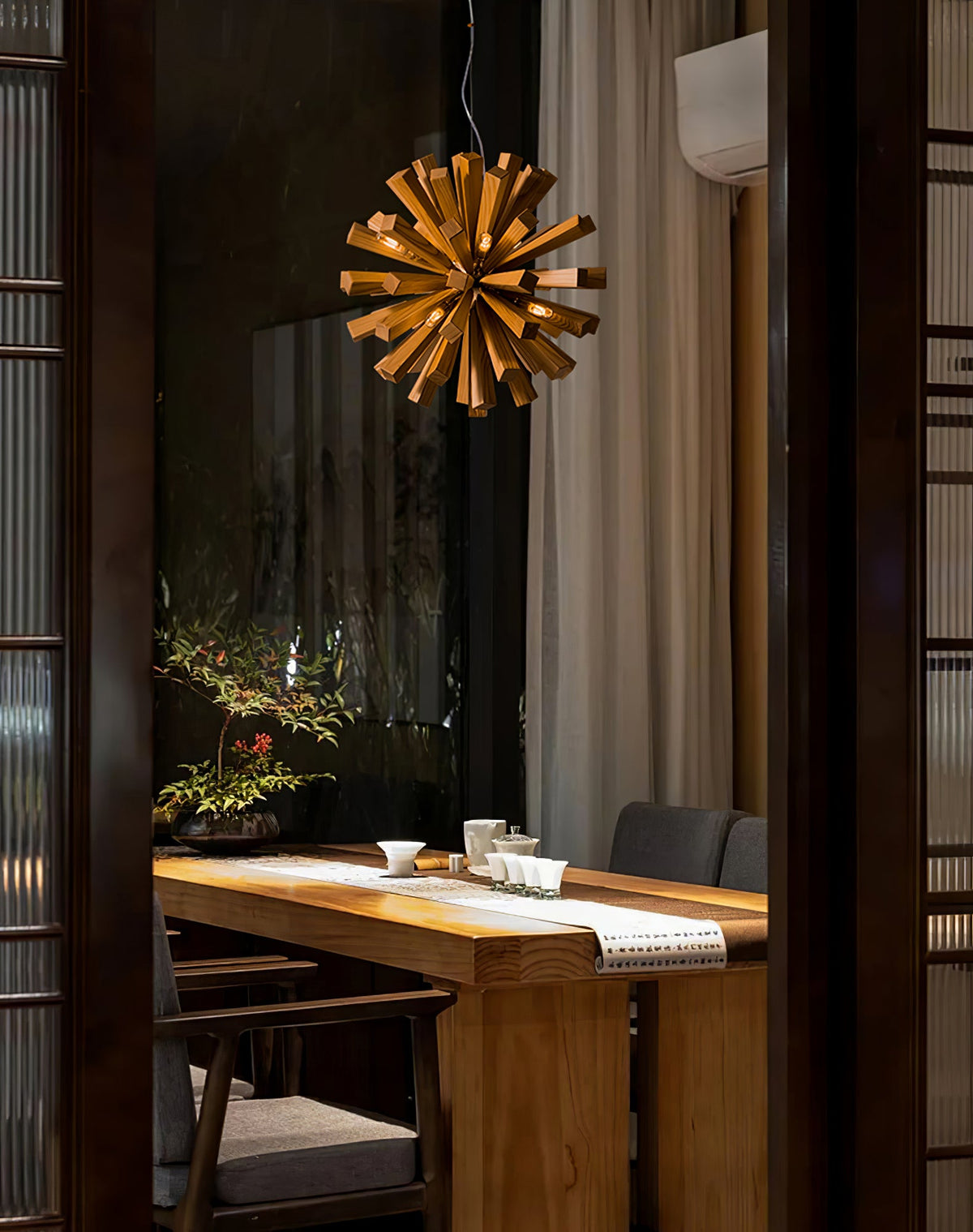 Nova Burst Wood LED Chandelier - product view 10