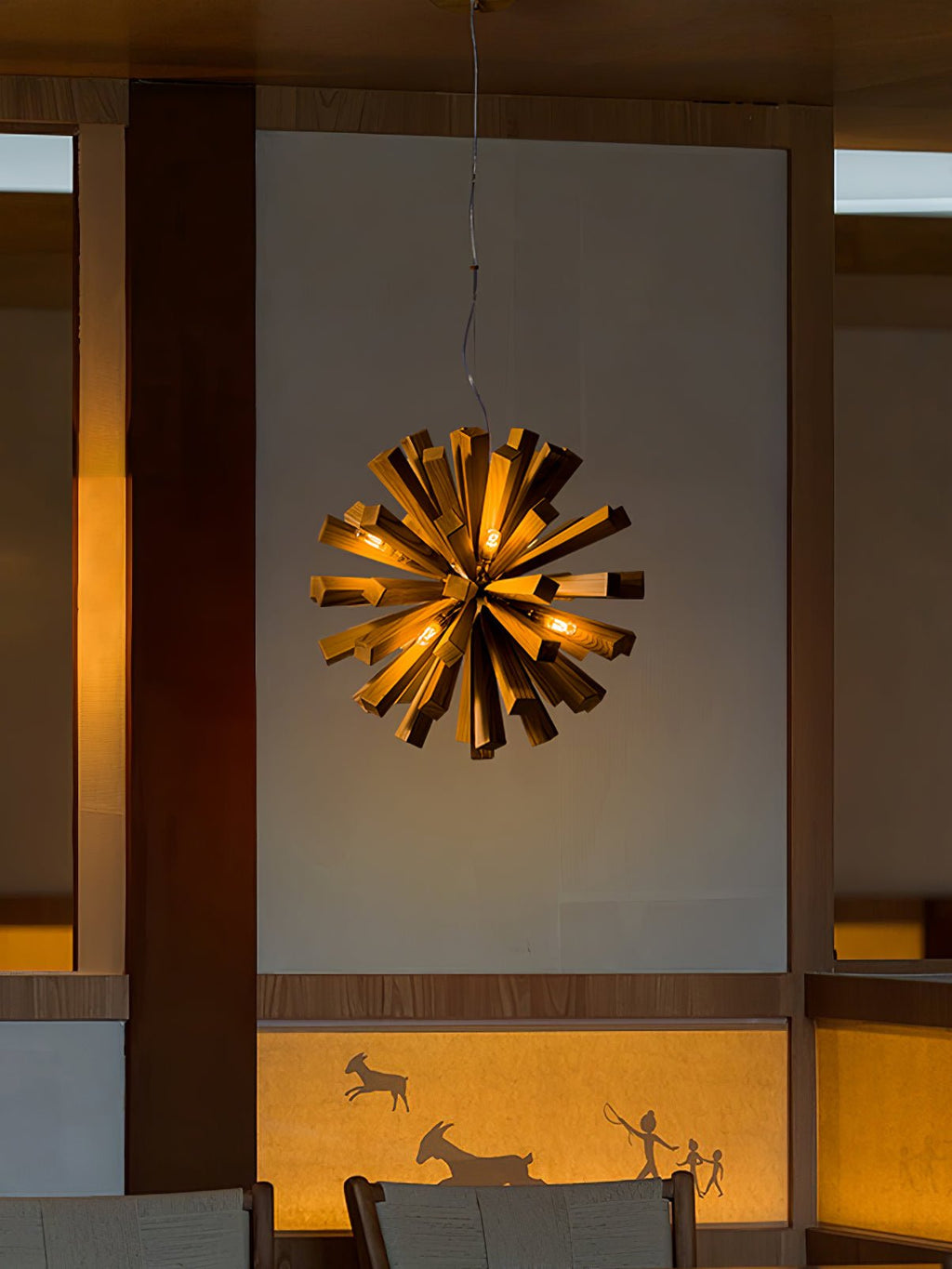 Nova Burst Wood LED Chandelier - product view 11