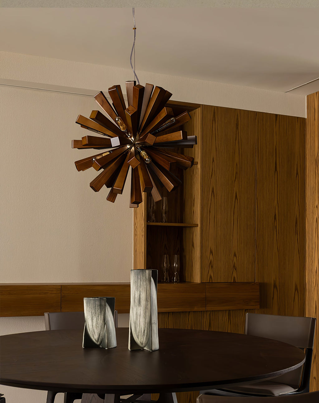 Nova Burst Wood LED Chandelier - product view 14