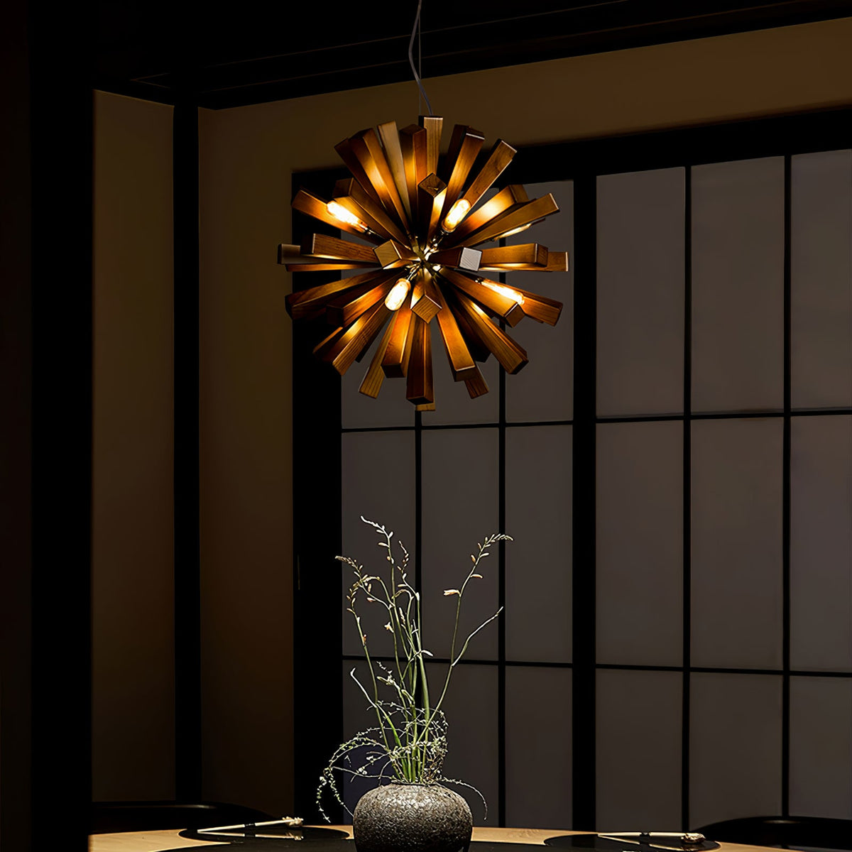 Nova Burst Wood LED Chandelier - product view 17