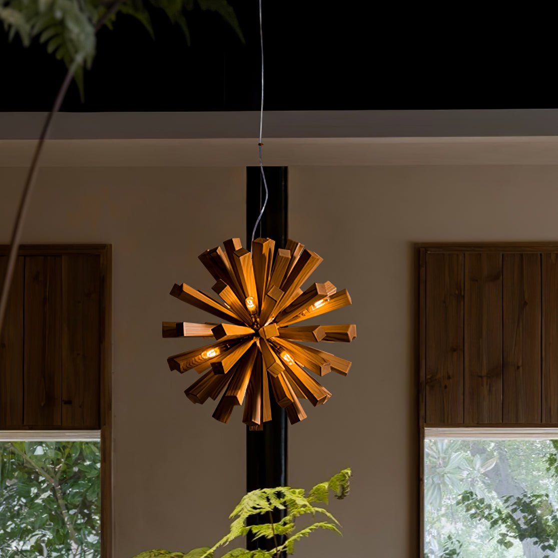 Nova Burst Wood LED Chandelier - product view 19
