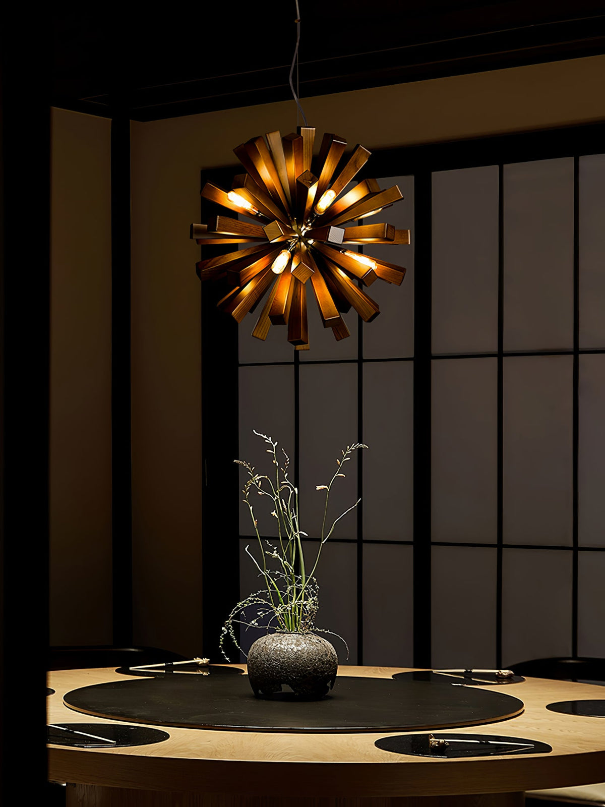 Nova Burst Wood LED Chandelier - product view 20