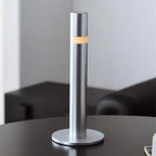 Oberin Silver Column LED Table Lamp — product, finish and specification view 2