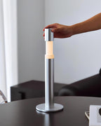 Oberin Silver Column LED Table Lamp — product, finish and specification view 6