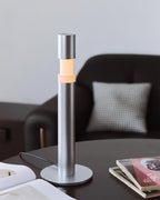 Oberin Silver Column LED Table Lamp — product, finish and specification view 8
