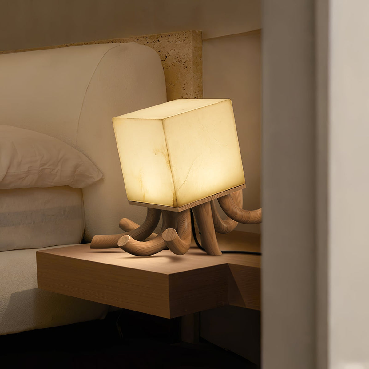 Octavia Alabaster Table Lamp — product and interior detail 2