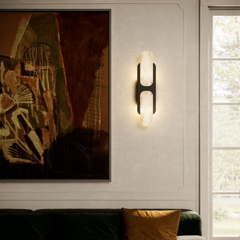 Odin Alabaster Capsule LED Wall Sconce – wall sconce product view 2