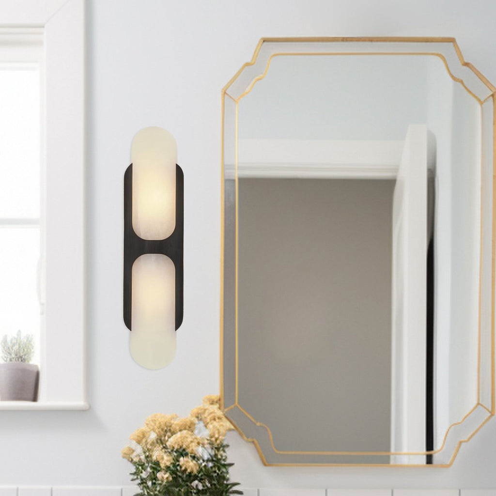 Odin Alabaster Capsule LED Wall Sconce – wall sconce product view 3