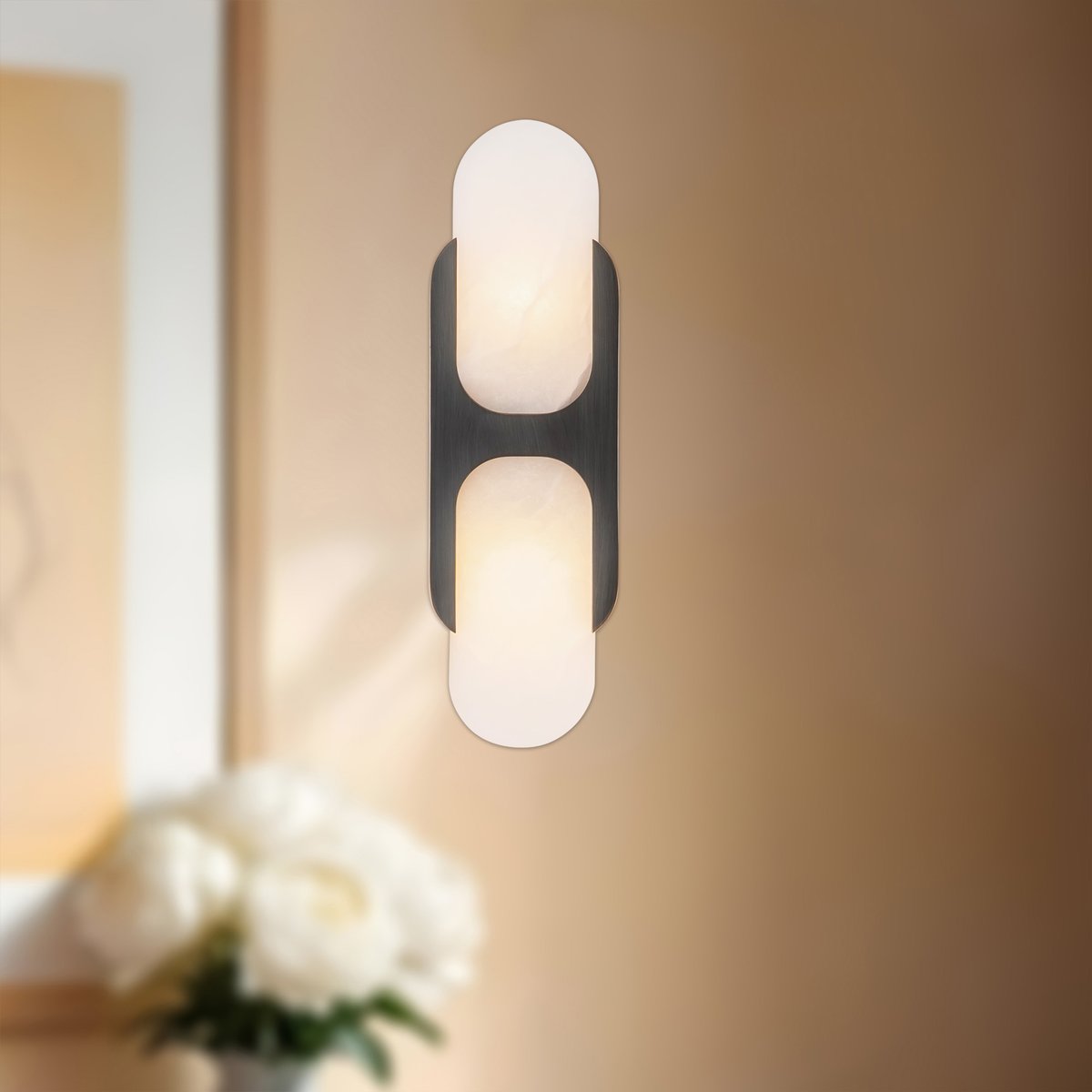 Odin Alabaster Capsule LED Wall Sconce – wall sconce product view 4