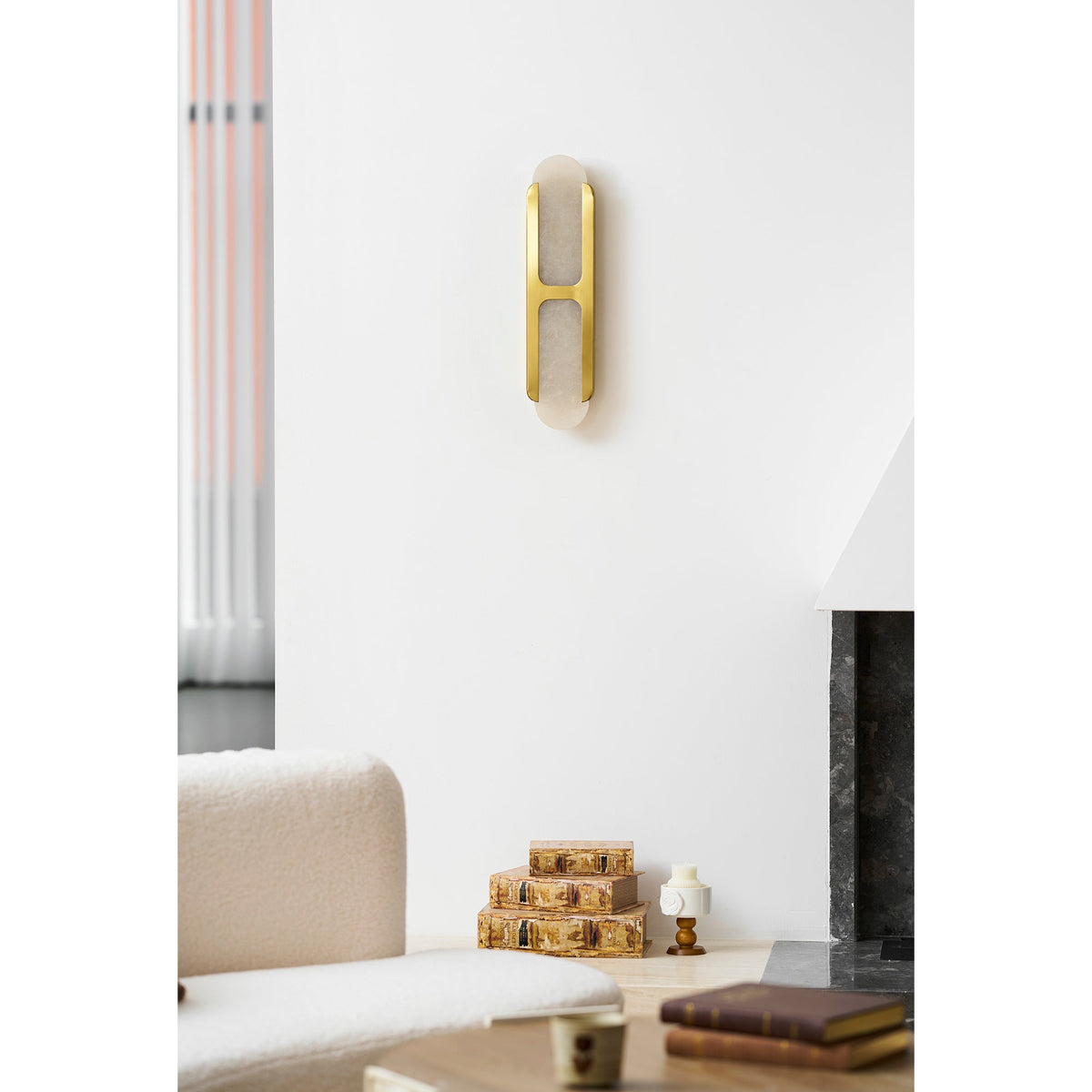 Odin Alabaster Capsule LED Wall Sconce – wall sconce product view 26
