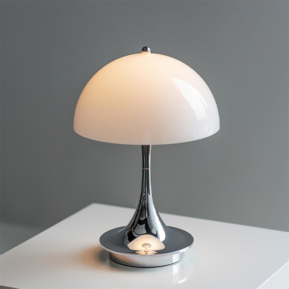 Orbee Table Lamp — Chrome & White