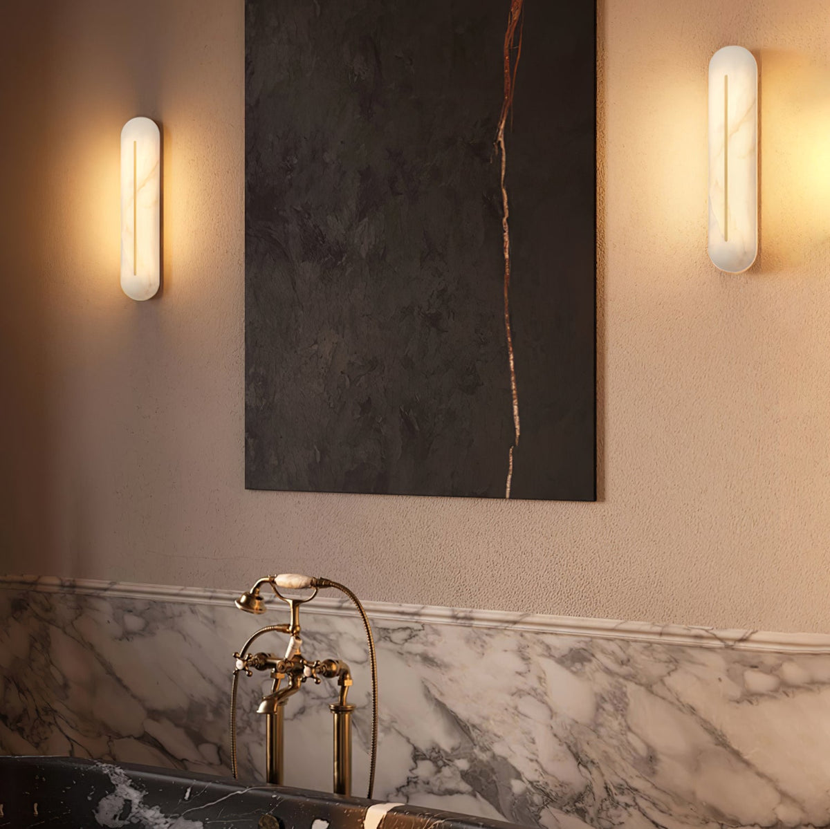 Orbison Alabaster LED Wall Sconce – wall sconce product view 2