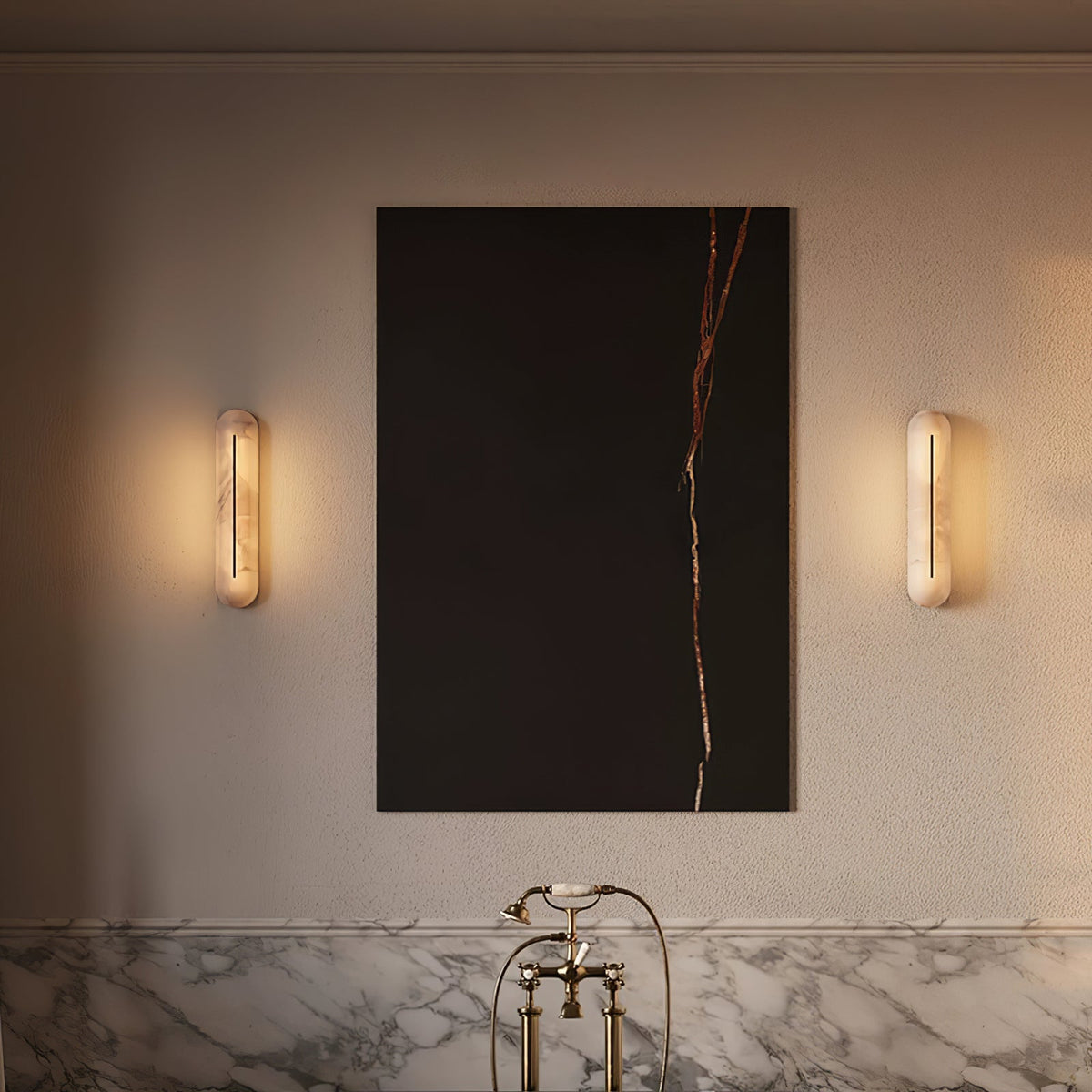 Orbison Alabaster LED Wall Sconce – wall sconce product view 4