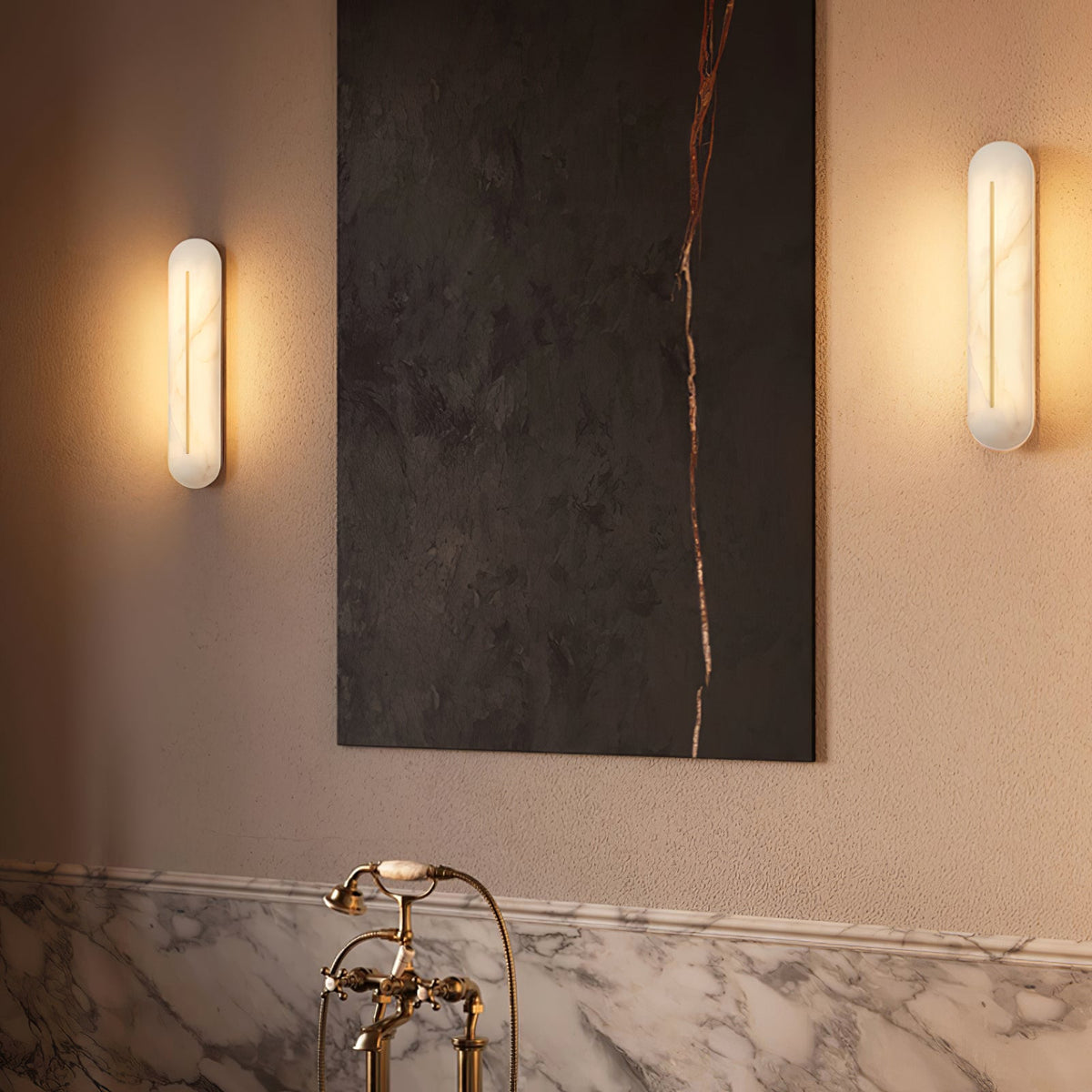 Orbison Alabaster LED Wall Sconce – wall sconce product view 8