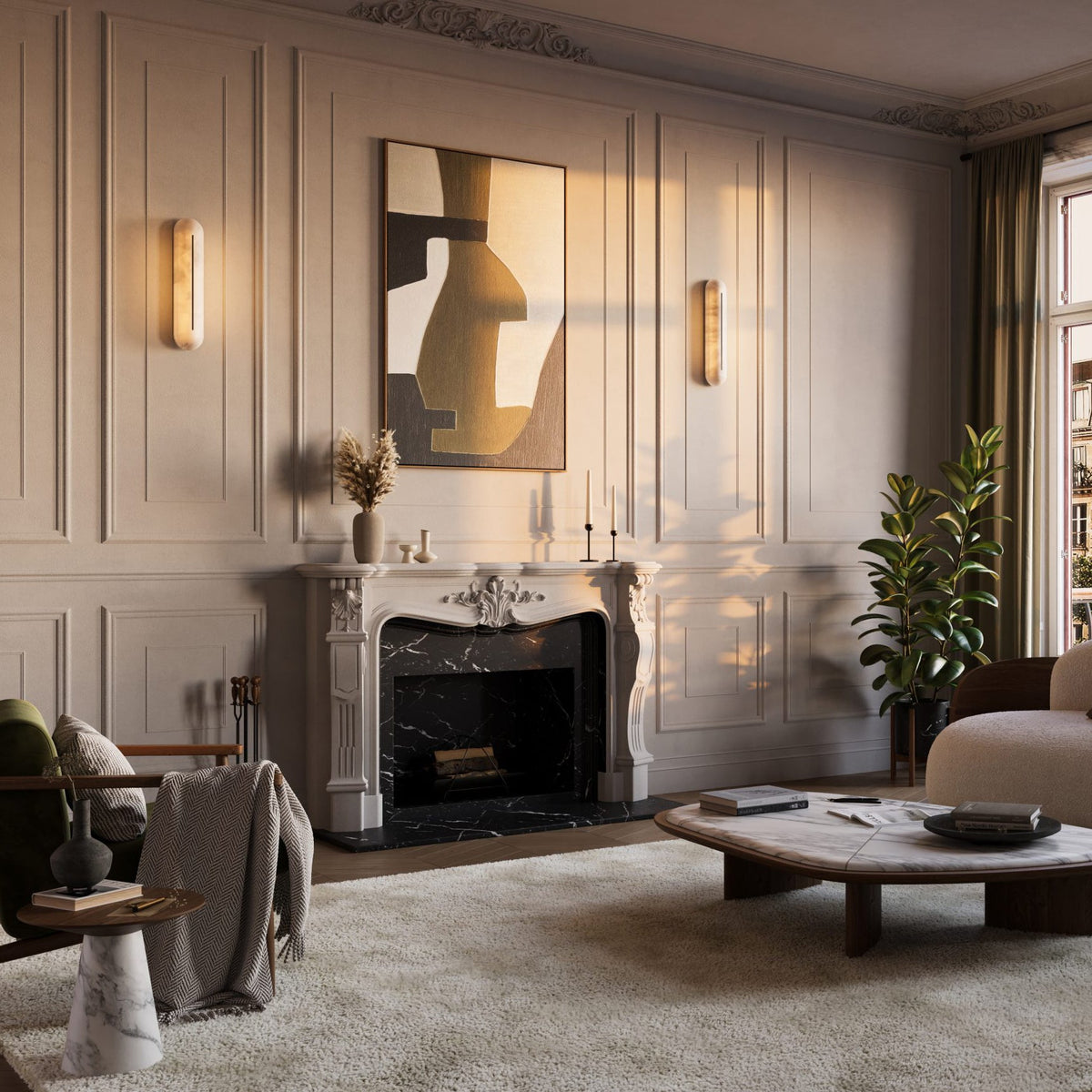 Orbison Alabaster LED Wall Sconce – wall sconce product view 18