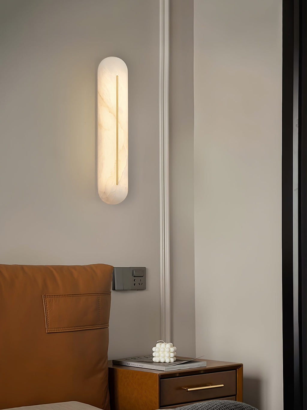 Orbison Alabaster LED Wall Sconce – wall sconce product view 34