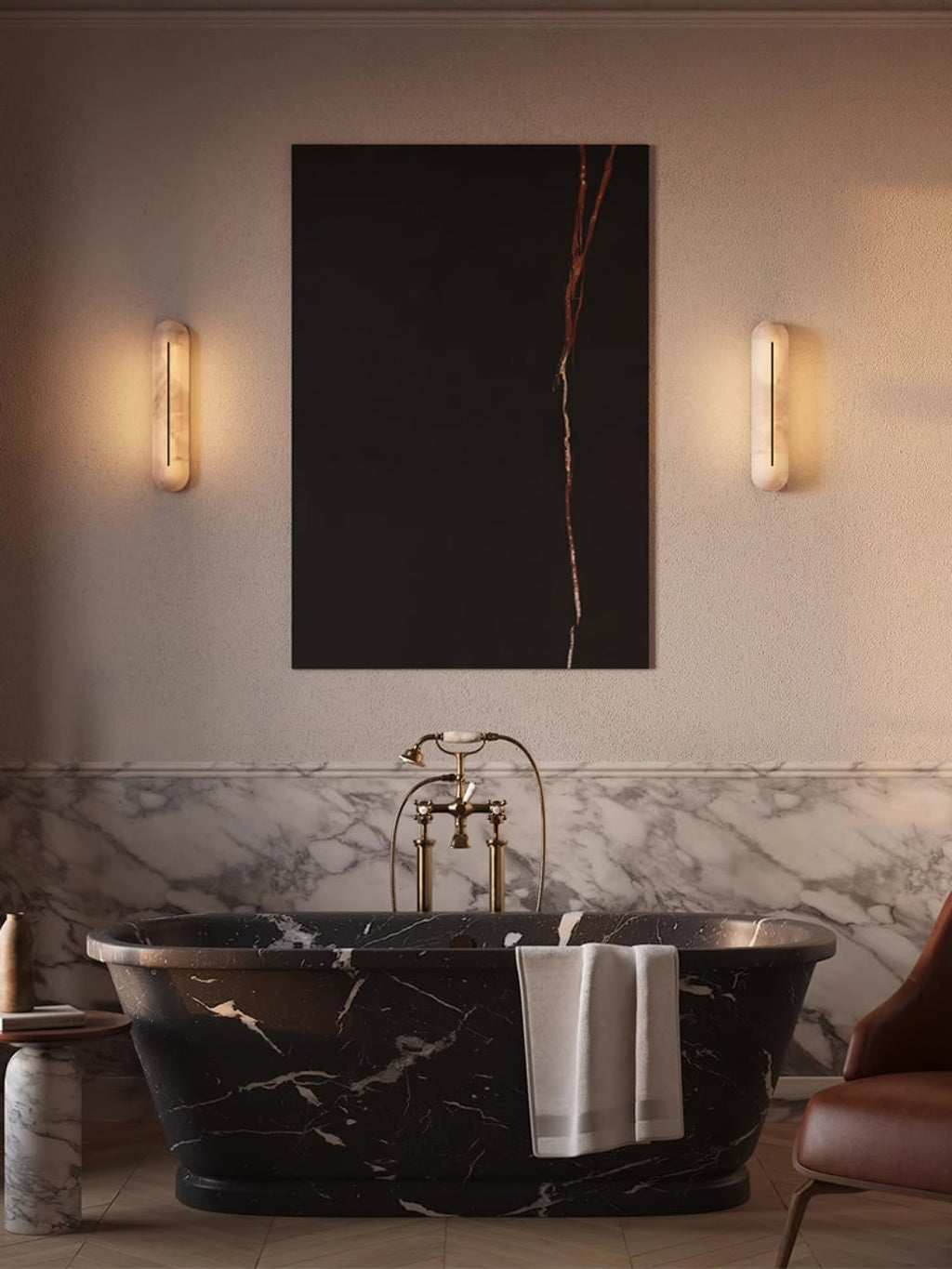 Orbison Alabaster LED Wall Sconce – wall sconce product view 35