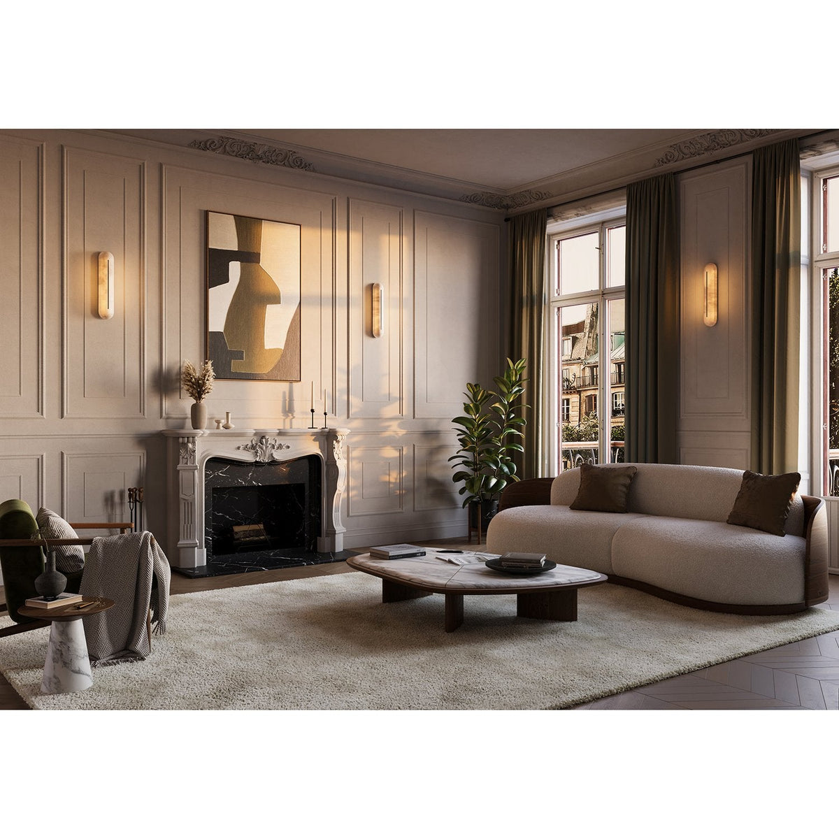 Orbison Alabaster LED Wall Sconce – wall sconce product view 39