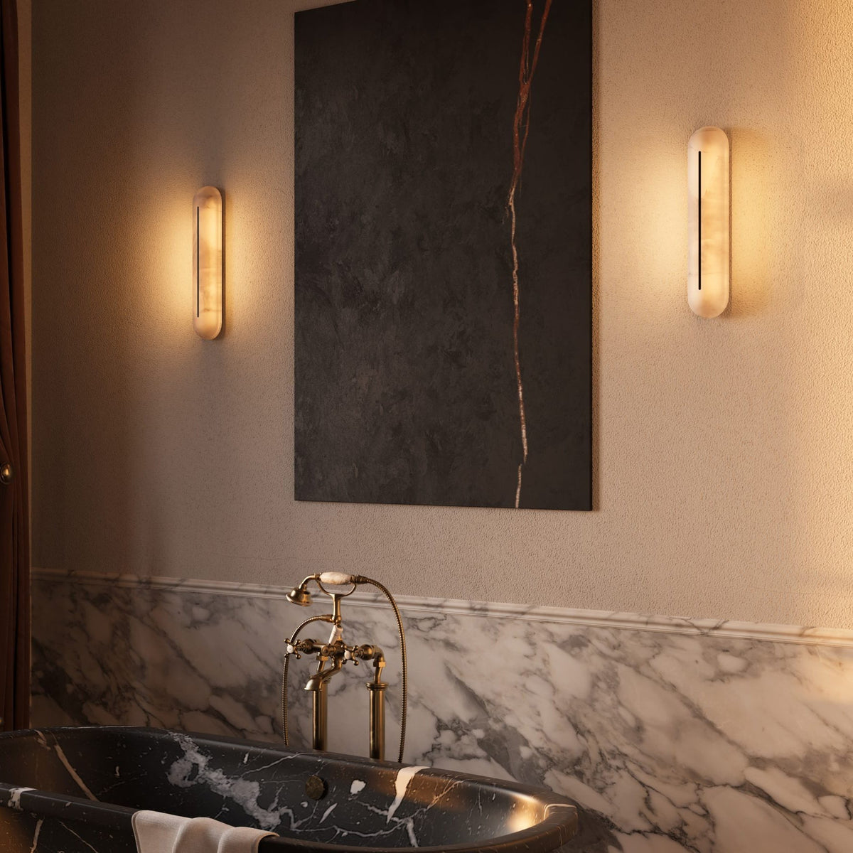 Orbison Alabaster LED Wall Sconce – wall sconce product view 46