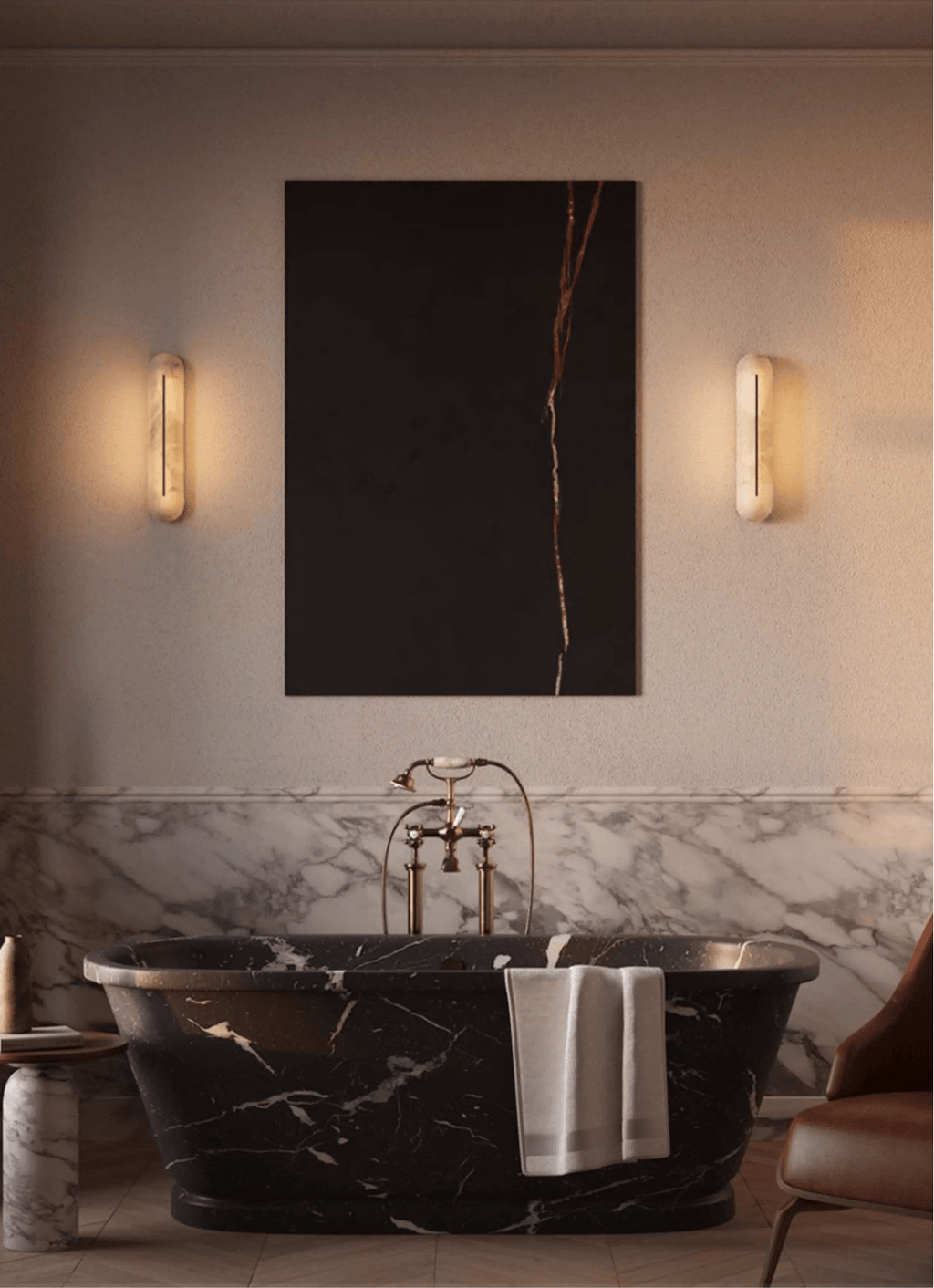 Orbison Alabaster LED Wall Sconce – wall sconce product view 53