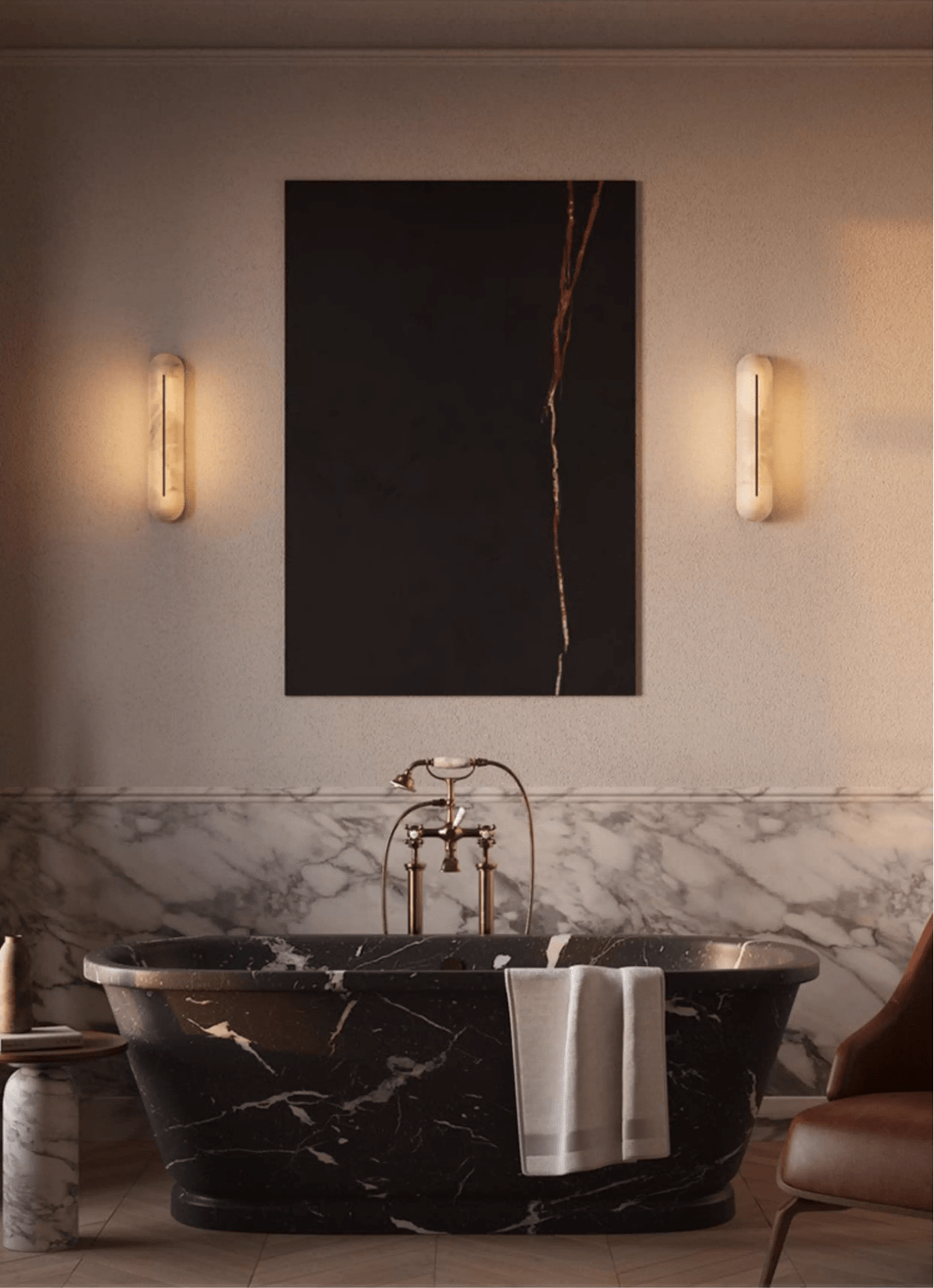 Orbison Alabaster LED Wall Sconce – wall sconce product view 53