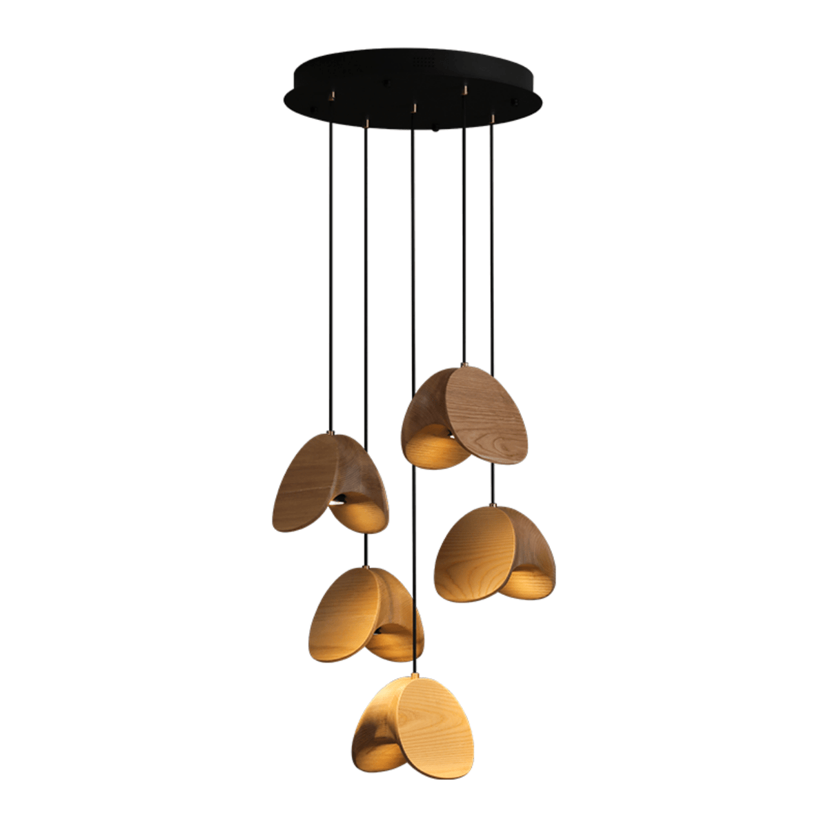 Orbit Fold Wood Pendant Light — product and interior detail 34